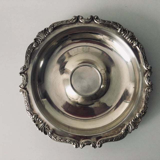 Vintage Sheridan Silver Plate Chip/ Cocktail Serving Bowl For Sale - Image 4 of 6