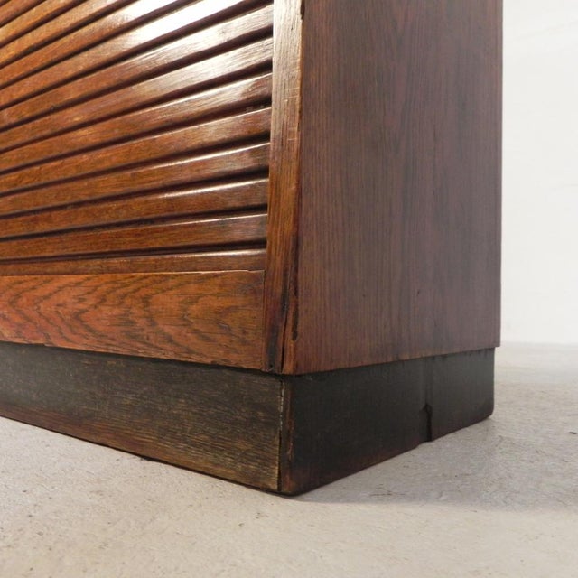 Oak Roller Shutter Cabinet, 1930s For Sale - Image 17 of 18