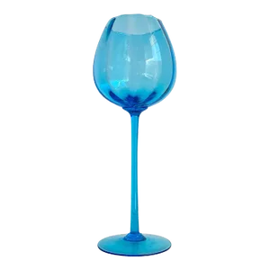 Vintage Empoli Optic Turquoise Blue Tall Italian Art Glass Vase 1960s Mid Century Modern