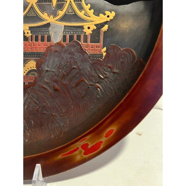 19th Century, Japanese Export Lacquer Tray Maki-E & Mnt Fuji Pagoda Decoration For Sale In Boston - Image 6 of 12