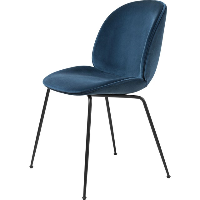 GamFratesi Beetle Dining Chair in Blue With Conic Base For Sale - Image 4 of 4
