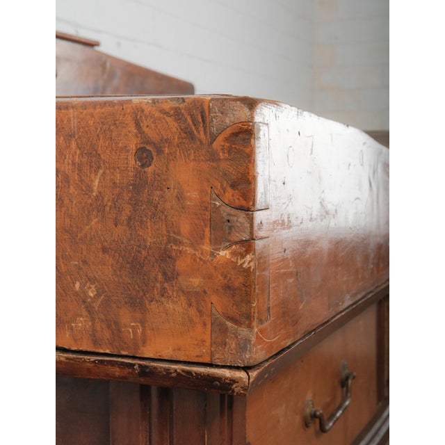 Wood Early 20th Century French Butcher’s Block Table With Bull’s Head Mount For Sale - Image 7 of 8