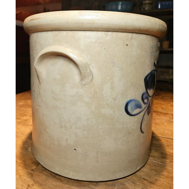 Ceramic Haxstun & Co. Floral Stamped 3 Gallon Crock For Sale - Image 7 of 12