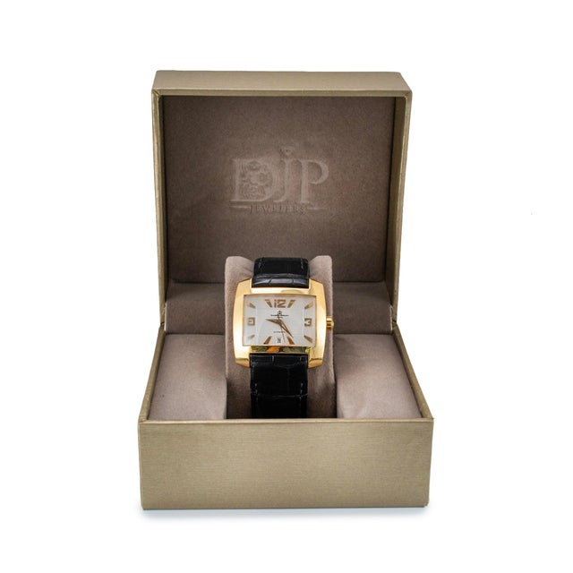 Metal Baume Et Mercier Hampton 42mm 65395 White Dial 18k Yellow Gold Automatic Watch For Sale - Image 7 of 8