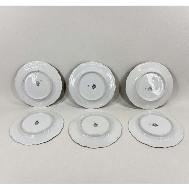 Green Antique Moschendorf Bavaria "Ladies of Leisure" Cabinet Plates - Set of 6 For Sale - Image 8 of 9