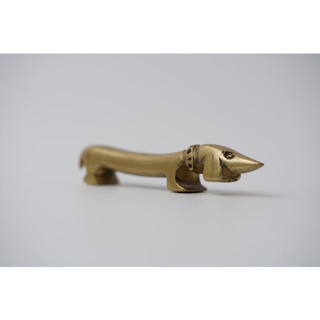 Mid-Century Modern Vintage Brass Bottle Opener in the Shape of a Dachshund by Walter Bosse for Herta Baller, 1950s For Sale - Image 3 of 10