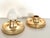A Pair of golden, very shiny painted flush mount lights. Manufactured by Tronconi, Italy. Can be used also to be mount at...