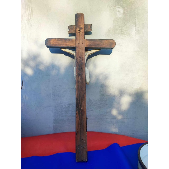 Wooden Cross of Saint Jesus, 1890s For Sale - Image 3 of 12