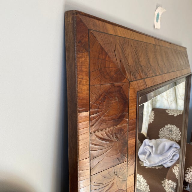 1970s End Grain Mirror, Very Large For Sale - Image 4 of 7