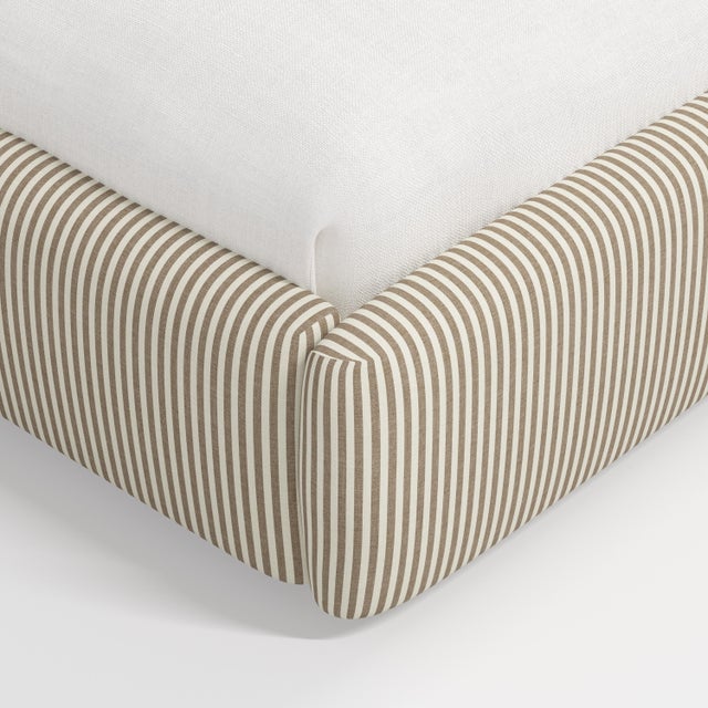 Stoffer Home x Cloth & Company Marisa Platform Bed in Jane Stripe Burlap - King For Sale In Chicago - Image 6 of 7