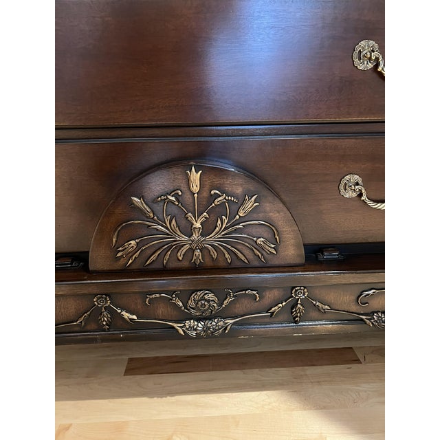 Late 20th Century Ej Victor French Louis XVI Style Wood and Cane Armoire For Sale - Image 12 of 12