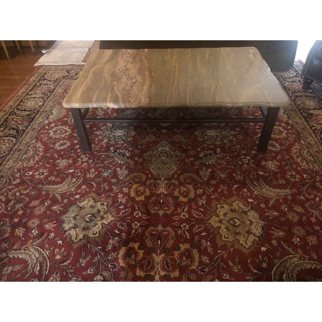 2000 - 2009 Granite and Iron Custom Made Coffee Table For Sale - Image 5 of 8