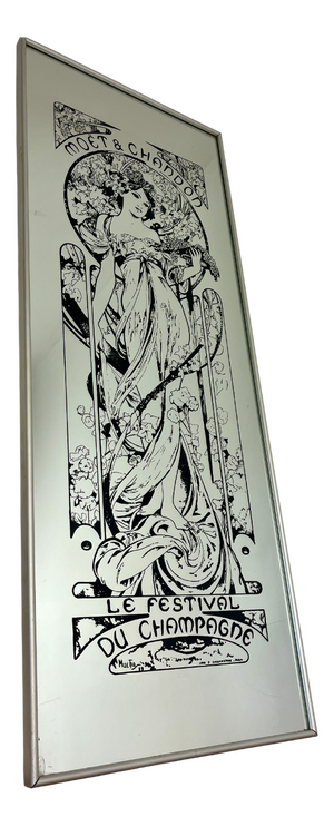 Vintage Art Nouveau Moët & Chandon Advertising Mirror, 1960s