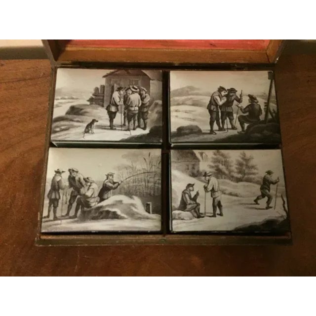 Antique Grand Tour 18th century paint decorated jewelry trinket box, boite de Spa or jolité. Profusely decorated en...