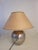 Textile Vintage Silver-Plated Ceramic Table Lamp from La Bottega, 1980s For Sale - Image 7 of 13