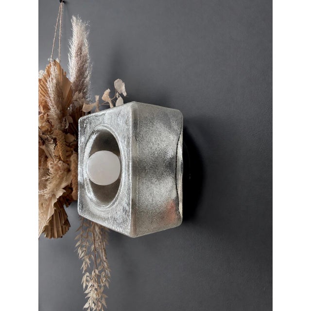 Ice Cube Glass Wall Lights, 1970, Set of 4 For Sale - Image 4 of 8