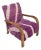Handcrafted Moroccan Armchair - Purple Wool Rug Upholstery. For Sale