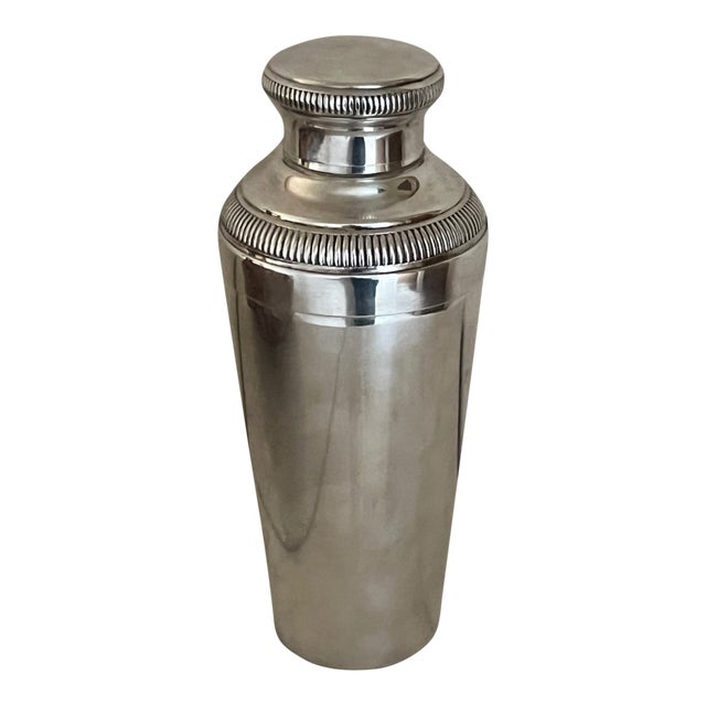 Large French Silverplate Cocktail Shaker, C. 1930's For Sale