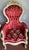 Mid 20th Century 3-Piece Victorian Rococo Revival Style Parlor Suite — Carved Cream & Gold Frames, Burgundy Brocade For Sale - Image 4 of 18