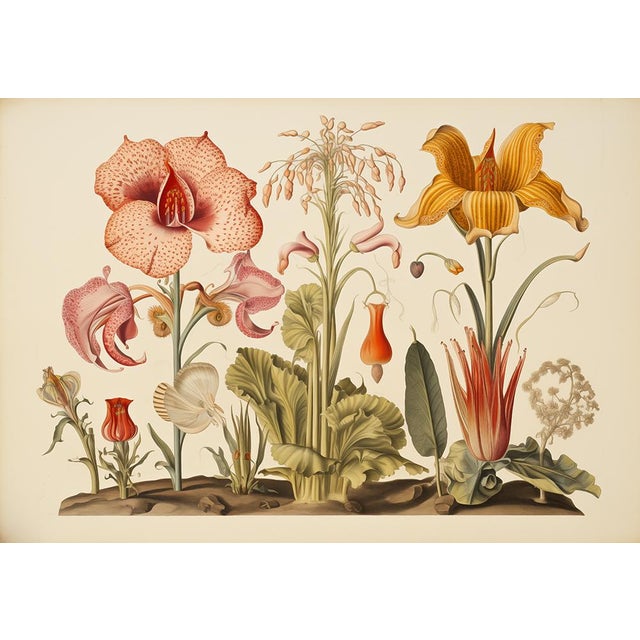 Paper Set of 4 Botanical Prints — Hortus Floridus Style Flowers, Unframed For Sale - Image 7 of 9