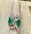 Modern Two Pear Shape 5.5 Ct Emerald & 8.5 Ct Diamond Ring, 18k White Gold Size 6 For Sale - Image 3 of 8