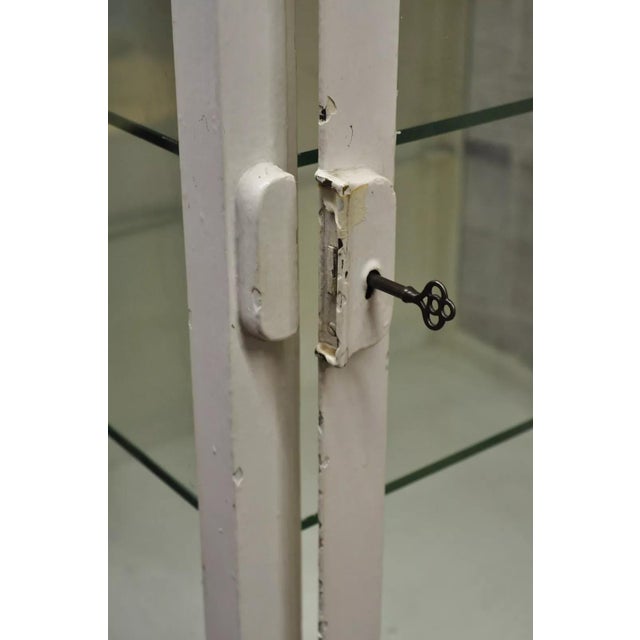 Antique Art Deco Cabriole Leg Steel Metal Medical Dental Pharmacy Cabinet - Pair For Sale In Philadelphia - Image 6 of 12