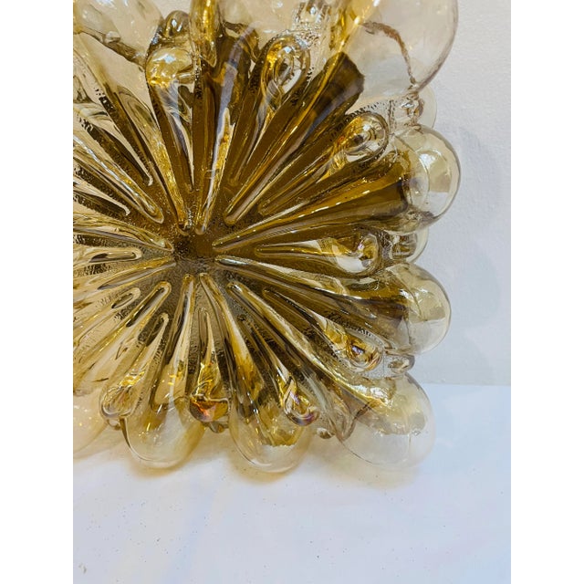 Vintage Amber Square Lamp in Bubble Glass, 1960s, in Very Good conditions. Designed 1960 to 1969 Up to 250V (Europe/UK...