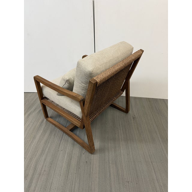 Tan Brownstone Teak Wood Accent Chair, Prototype For Sale - Image 8 of 12