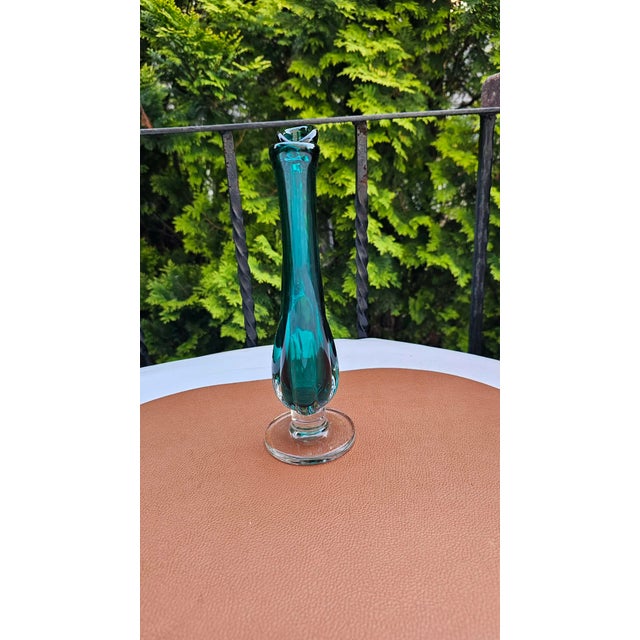 1980s Vintage Double Glass Vase in Murano, 1970s For Sale - Image 5 of 6