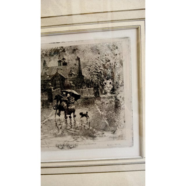 The Country Neighbors Original Etching by Felix Buhot Ca1875 For Sale - Image 4 of 6
