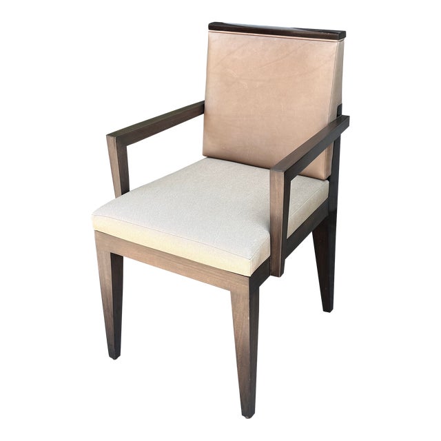 Art Deco Style Robert Marinelli Leather Arm Chair Chairish