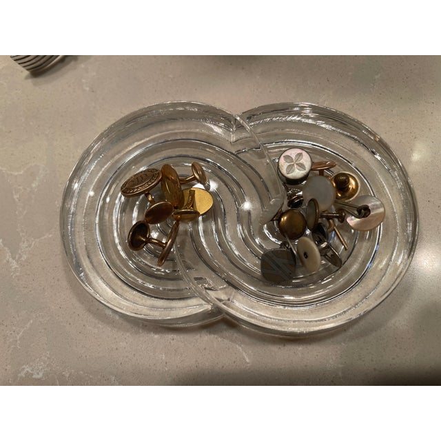 Transparent 1980s Art Deco Rosenthal Channeled Curvilinear Bowl Signed Natale Sapone For Sale - Image 8 of 8