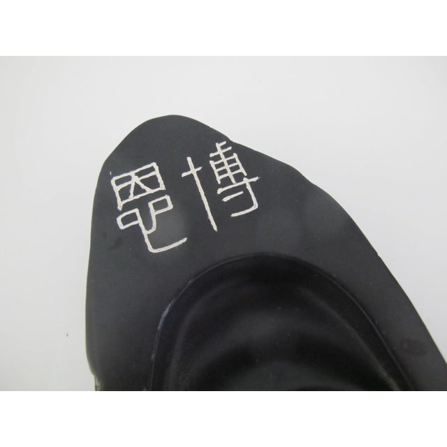 Japanese Calligraphy Ink Stone Suzuri Stick Grinder Black Slate For Sale - Image 4 of 9