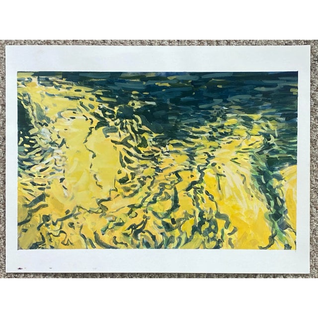 Impressionist Moving Water, Impressionist Painting, on Paper For Sale - Image 3 of 7