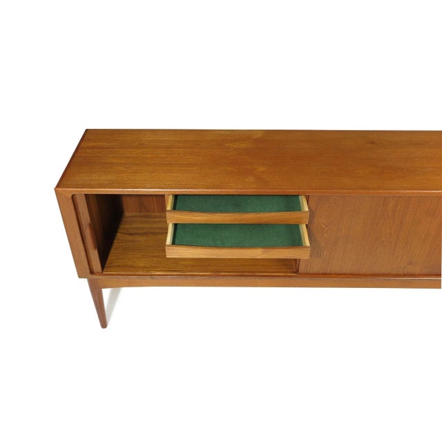 Mid 20th Century Mid 20th Century Johannes Andersen Teak Credenza With Sculpted Pulls For Sale - Image 5 of 11