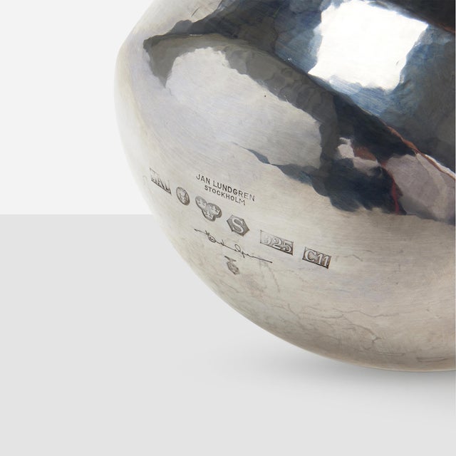 Sterling Silver Hammered Bowl by Jan Lundgren For Sale - Image 9 of 9