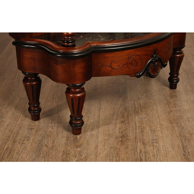 White Antique American Renaissance Revival Walnut Mirrored Etagere Hall Tree For Sale - Image 8 of 18