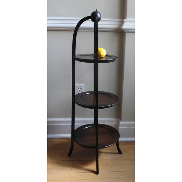 Early 20th Century Antique Edwardian Mahogany 3 Tier Muffin Stand English For Sale - Image 5 of 10