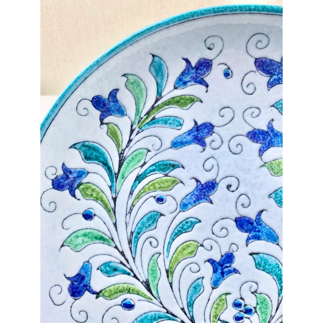 Mid 20th Century Vintage Italian Floral Decorative Plate For Sale - Image 5 of 13