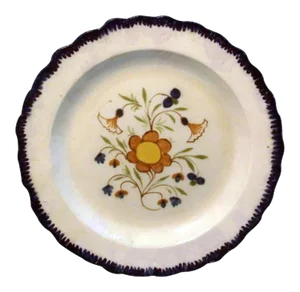 Early 19th Century English Staffordshire Pearlware Blue Featheredge Plate