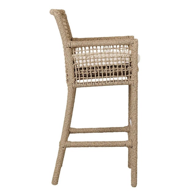 Transitional Outdoor Rope Bar Stool For Sale - Image 3 of 6