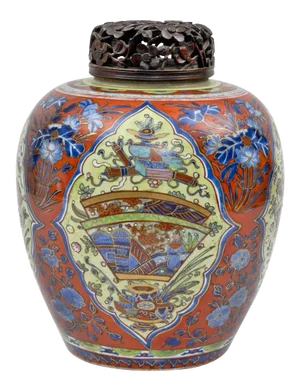 Chinese Blue and White Clobbered Jar