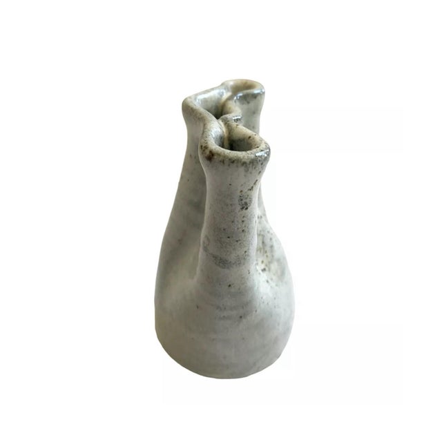 We have for your consideration a very beautiful vintage mid century modern 1960s studio pottery vase. Vase has no chips or...