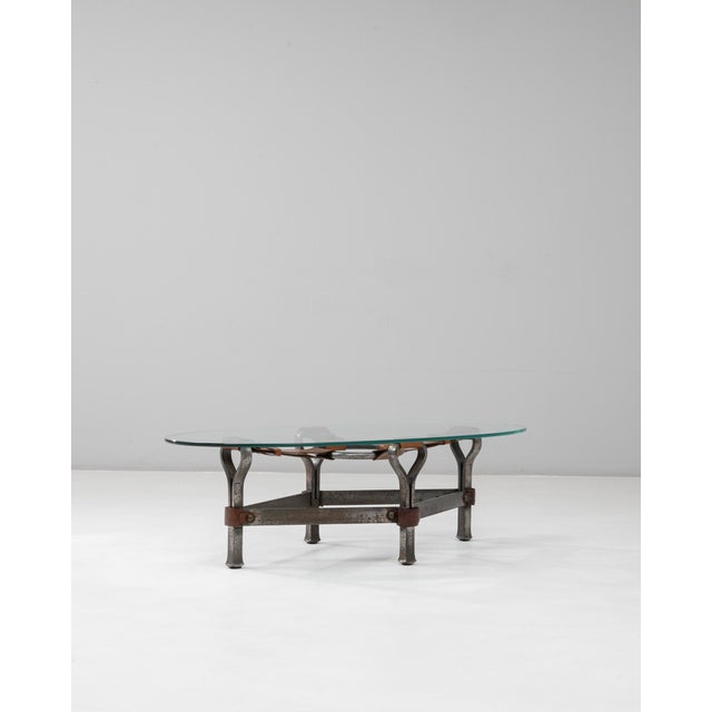 1950s French Brutalist Glass Coffee Table By Jacques Adnet For Sale - Image 18 of 18