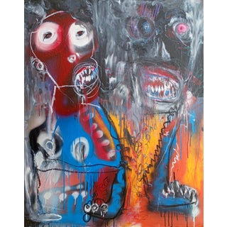 Duo of Aces by Lazasteller. Contemporary Neo Expressionist Painting For Sale