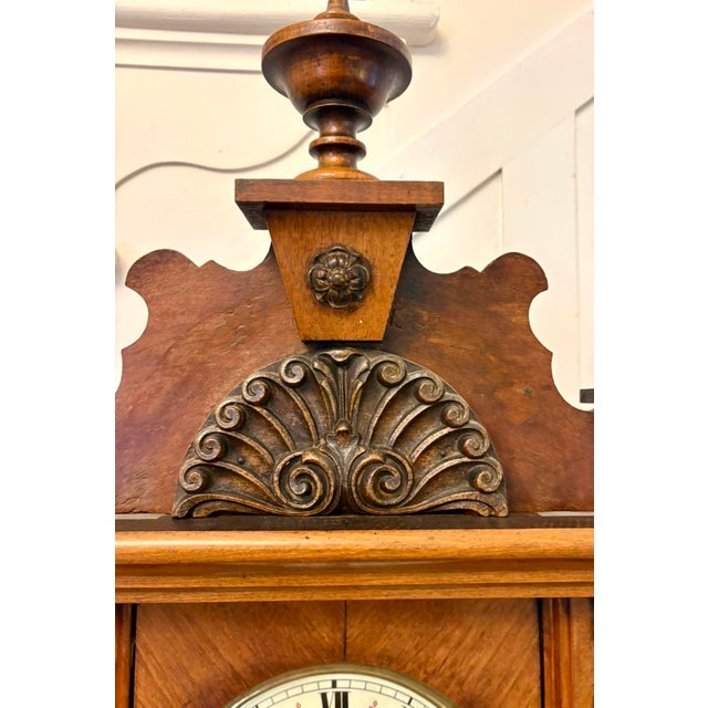 Antique Carved Walnut Regulator Striking Wall Clock, Vienna, Austria, 1860 For Sale - Image 12 of 18