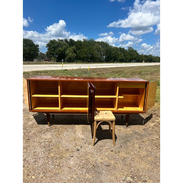 French Art Deco 1940's Light Macassar Sideboard For Sale - Image 11 of 12