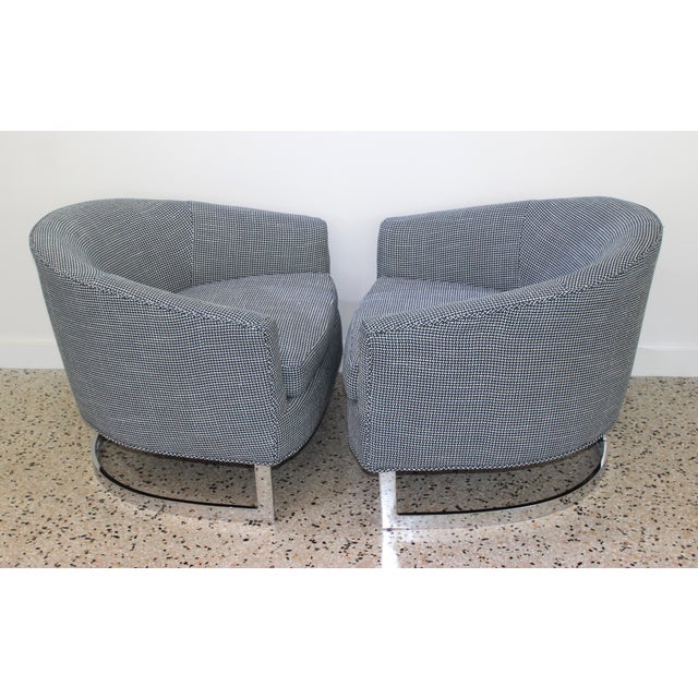 1970s Milo Baughman Barrel Back Club Chairs - a Pair For Sale - Image 5 of 13