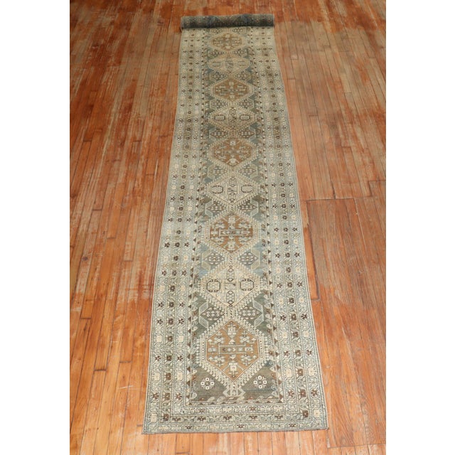 Green Antique Zabihi Collection Long Persian Malayer Runner - 2'8" x 17'9" For Sale - Image 8 of 10