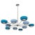 Ten-Arm Starburst Chandelier With Blue Shades For Sale - Image 10 of 10
